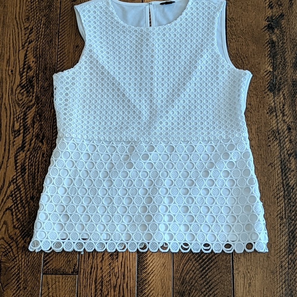 Ann Taylor White Blouse Size M